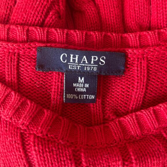 Vintage Chaps Ralph Lauren cable knit crewneck sweater 90s Y2K academia preppy M - Picture 13 of 13